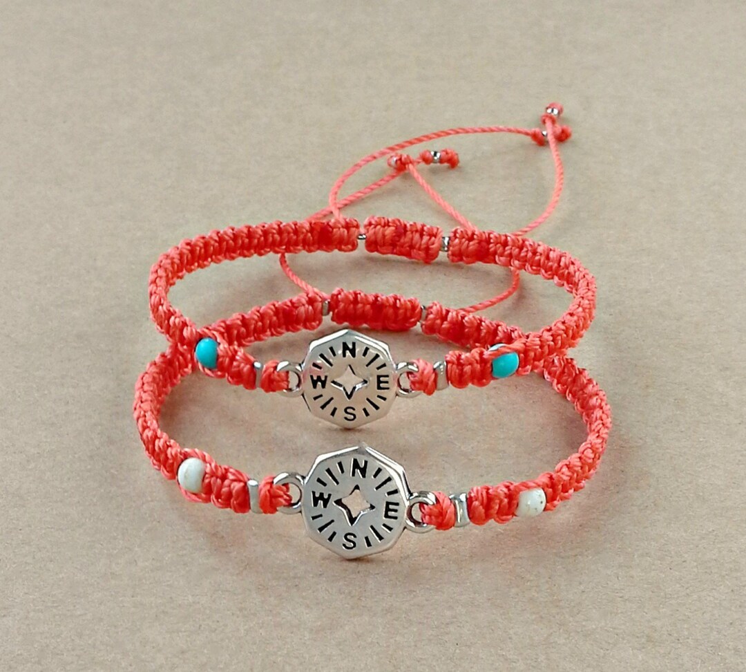 Compass Bracelet Travel Bracelet Compass Friendship Etsy