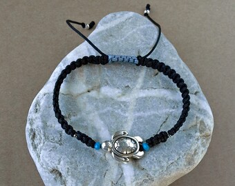 Braccialetto con tartaruga in ceramica grigia
