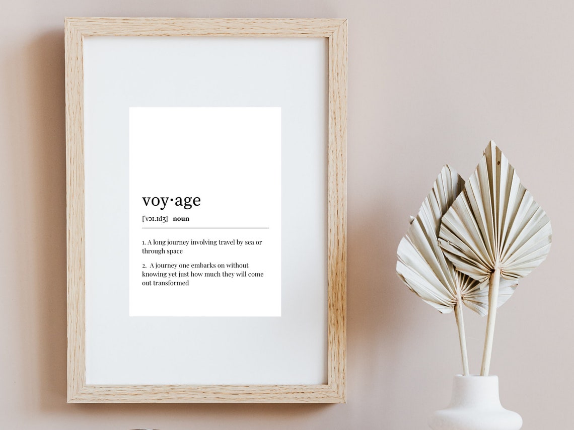 Voyage Print Dictionary Definition PRINTABLE WALL ART Etsy