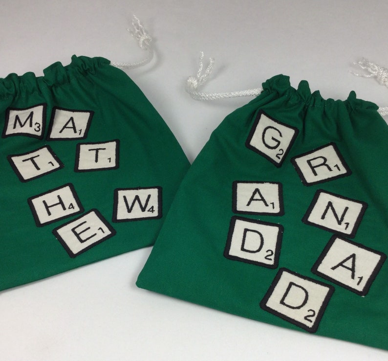 Personalised Scrabble Gift Letters Bag Handmade Drawstring Etsy