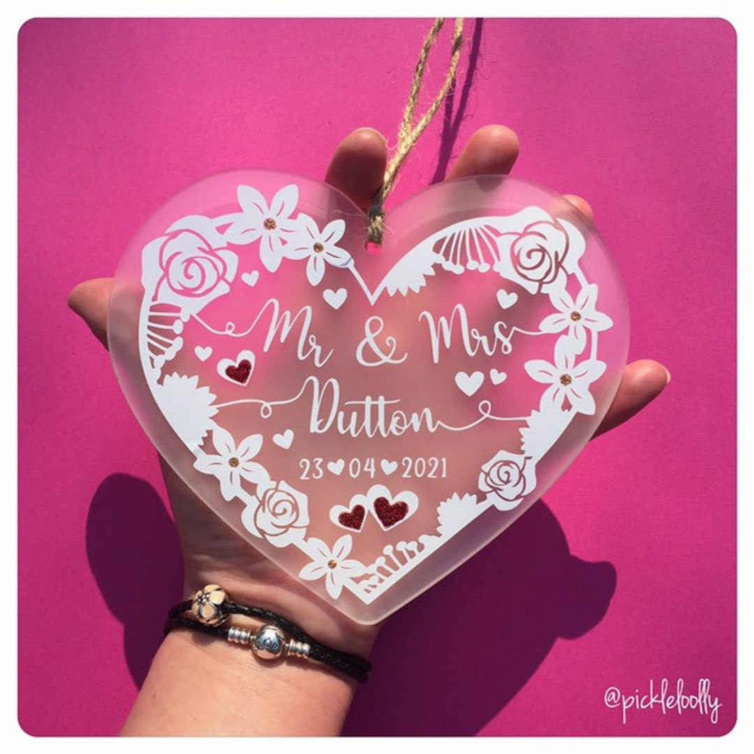 Personalised Wedding Gift, Wedding Heart, Wedding Gift for Friends