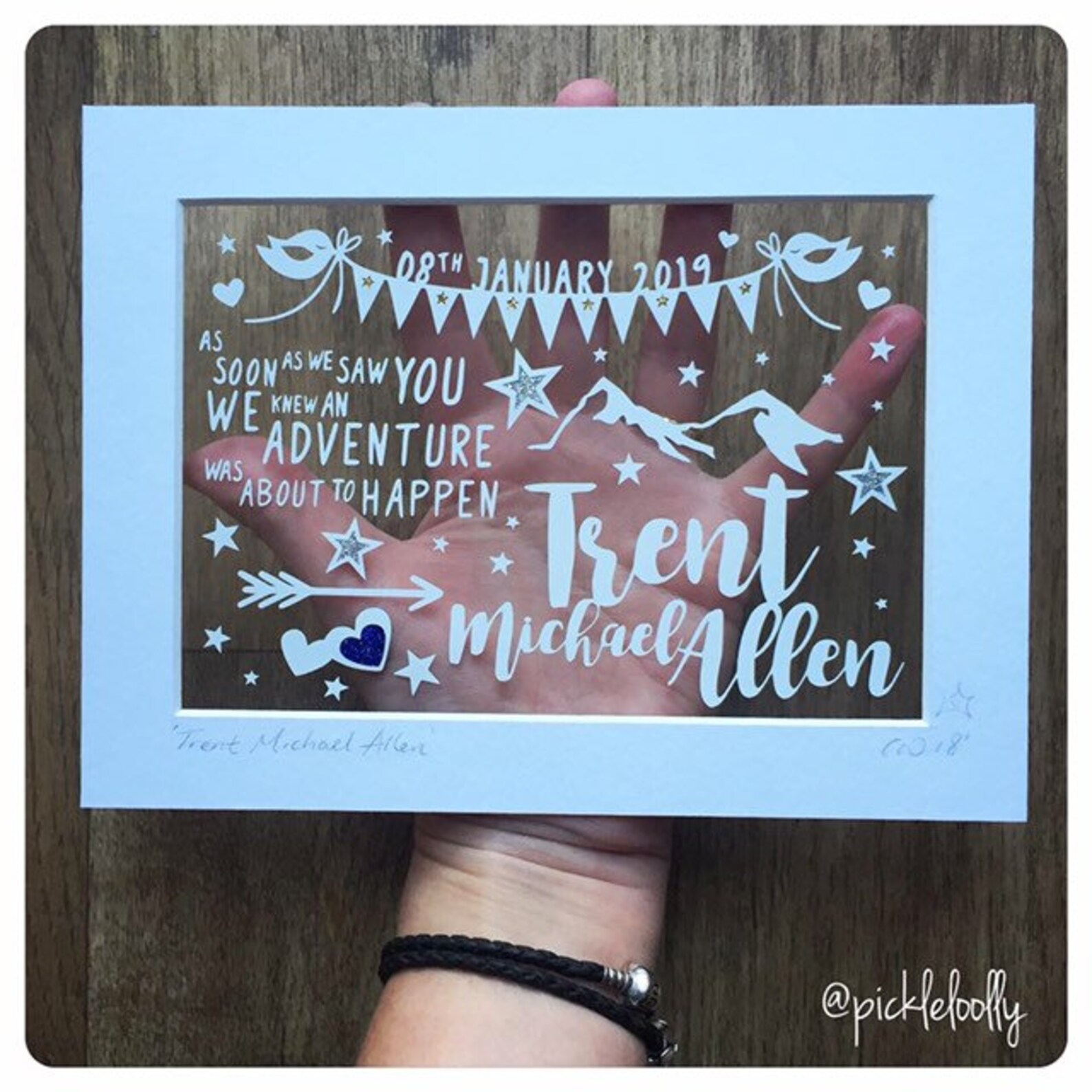 Baby Boy Personalised Gift Birthday/New baby gift Papercut Etsy