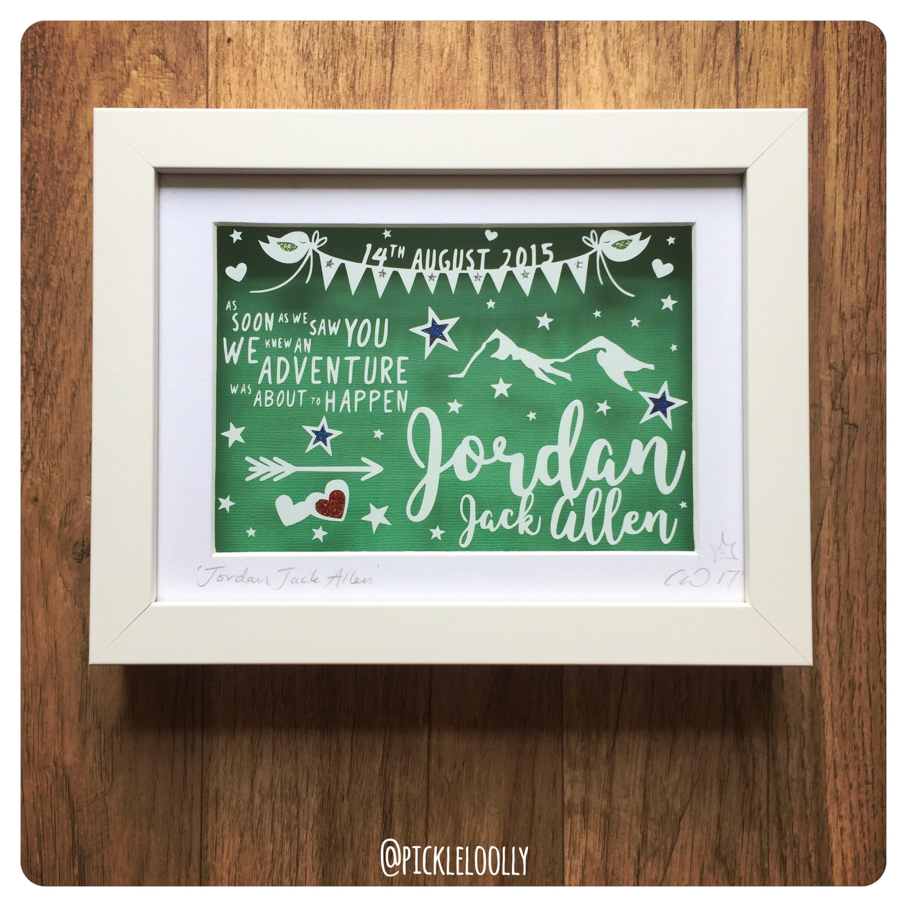 Baby Boy Personalised Gift Birthday/New baby gift Papercut Etsy