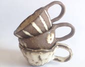 Espresso cup/ Babychino cups/ pottery/ ceramics/ stoneware/ rustic/ toddler mug/ shino style/ baby gift/ spots/ stripes/ plain