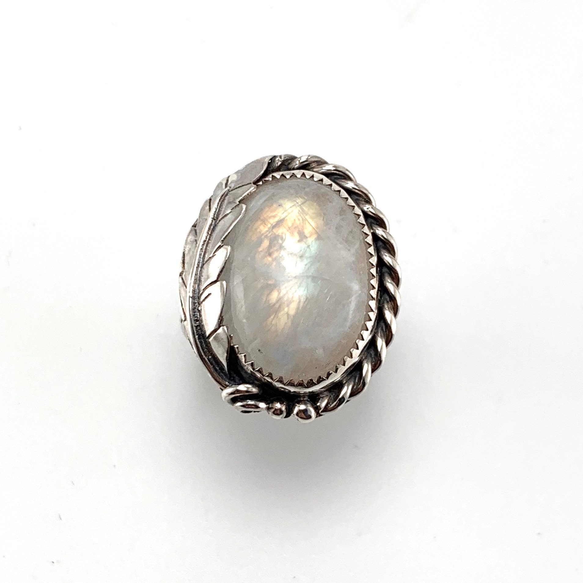 Sterling silver moonstone ring Etsy