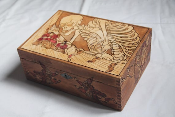 Vintage Wooden Box, Carved With Japanese Yokai - Etsy