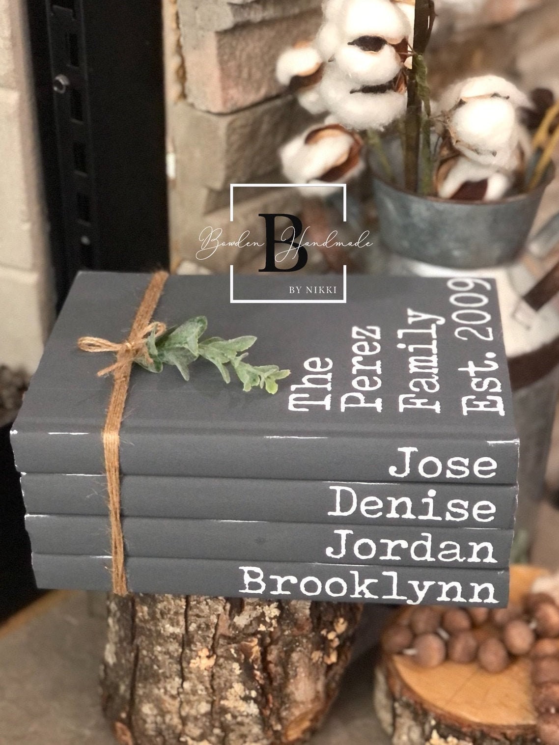 Family Name Hardback Book Stack - Etsy