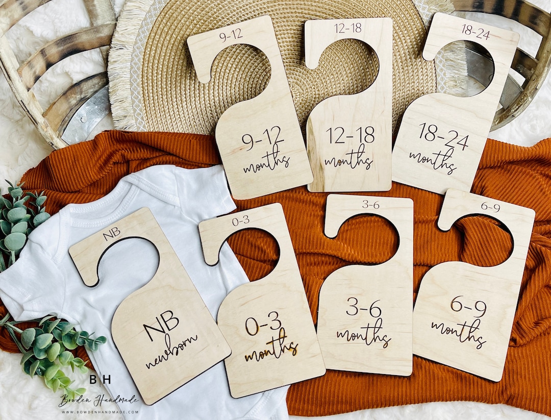 Wooden Baby Closet Dividers 7 Piece Closet Age Organizer Organize