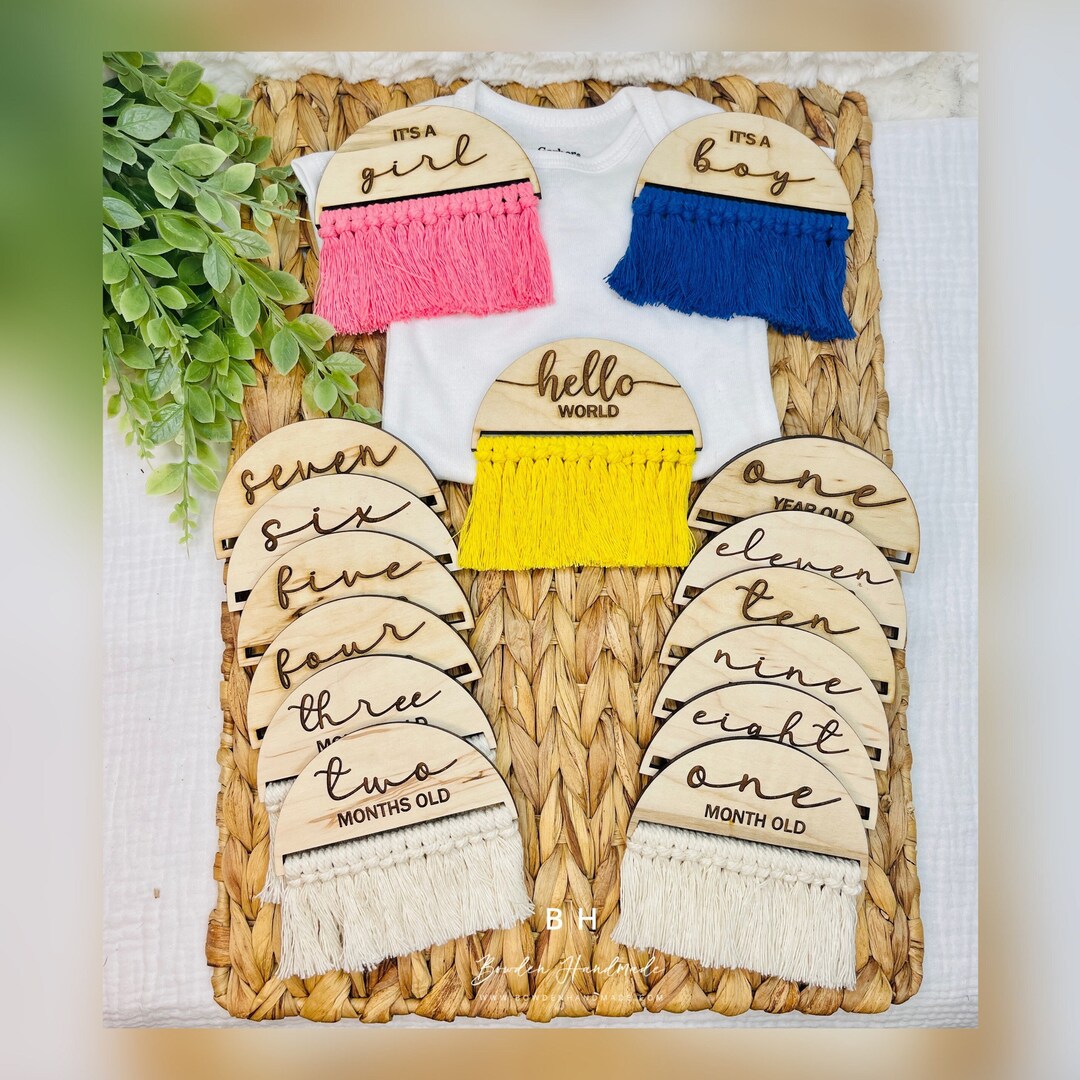 New In Bertie & Me Fringed Milestone Plaques main image 0