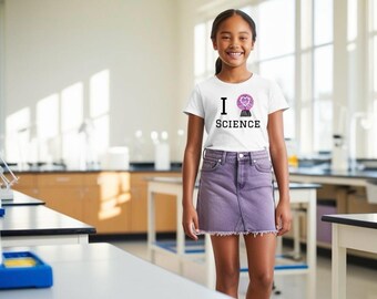 I Love Science Youth Tee,Science Shirt for Kids, STEM Gift, Educational Apparel, Science Enthusiast Tee, Back to School,Valentines Day Shirt