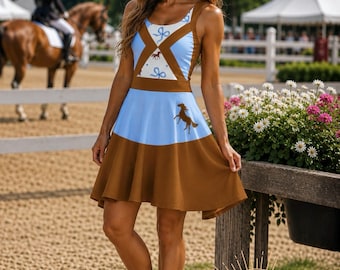 Abito da Derby Pink Skies Saddle and Bow, abito da equitazione personalizzato, abito da concorso ippico con monogramma, completo da Derby, regalo per amanti dei cavalli, equitazione