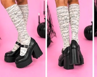 Calzini da donna Pink Skies Pretty Mummy per Halloween / Calzini da mummia carini / Accessori per la stagione spettrale / Festa in ufficio / Halloween a scuola