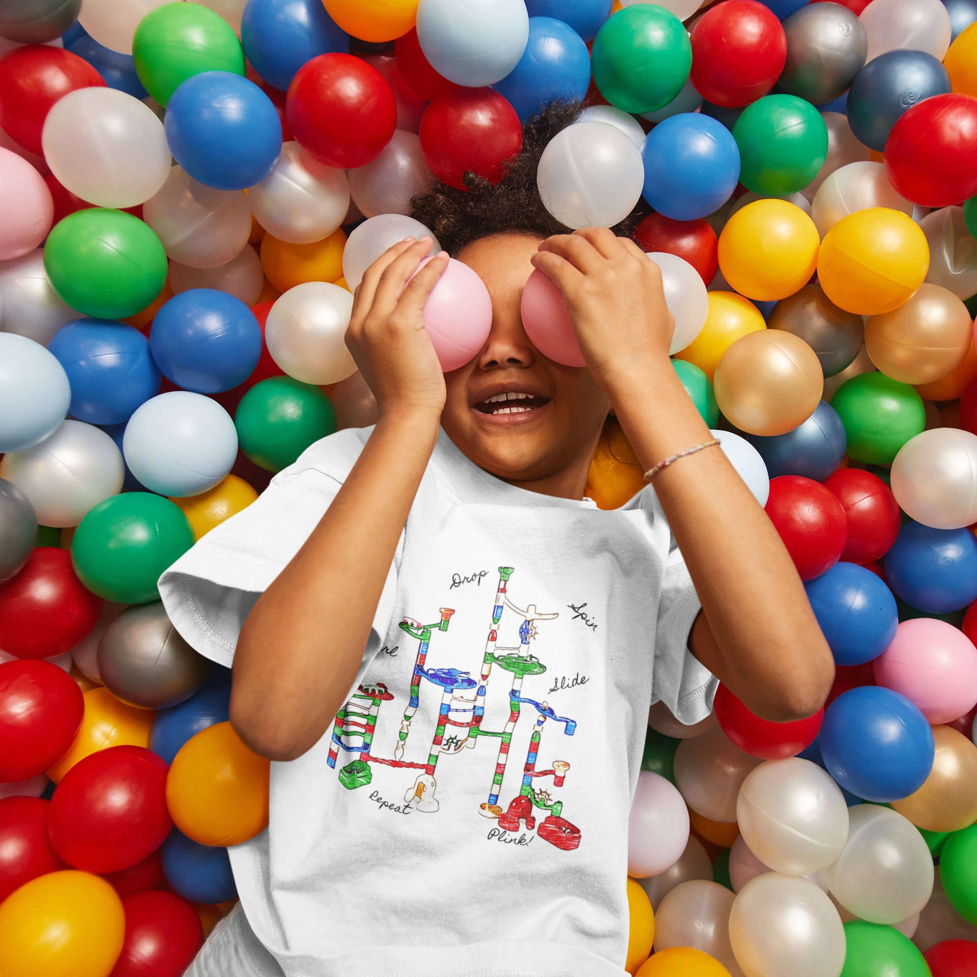 Pink Skies Designs Kids Marble Run shirt,Autism shirt, Sensory gift, Special education shirt marble run toy, neurodiverse tee
