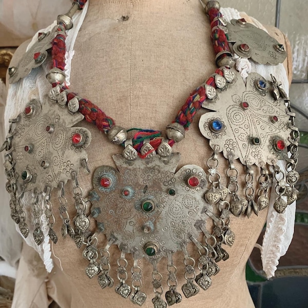 Antic old necklace from Afghanistan , Kuchi.a beauty!unique piece!