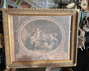 A gravure ( copy) of Nicolas de Launay( 1739-1792) in a beautiful antic frame