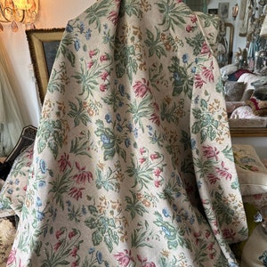 Beautiful curtain with “ spring” flowers.from France, around 1930
