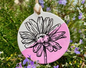 Flower Clay Ornament | Flower Decoration | Illustration | Hand Drawn | Spring | Easter Decoration | Mother's Day | Valentine's Day