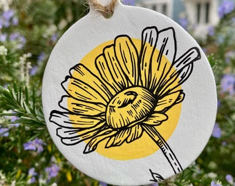 Flower Clay Ornament | Flower Decoration | Illustration | Hand Drawn | Flower | Spring | Easter | Mother's Day | Valentine's Day | Gift