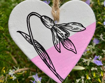 Snowdrop Clay Ornament | Snowdrop Decoration | Illustration | Hand Drawn | Flower | Spring | Easter | Mother's Day | Valentine's Day | Gift