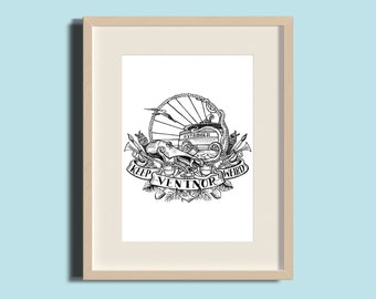 Keep Ventnor Weird Print | Nautical Design | Isle of Wight | Print | Hand drawn | Pen and Ink | Ventnor | Ventnor Fringe Festival |