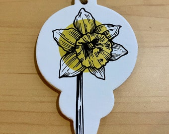 Daffodil Clay Ornament | Daffodil Decoration | Illustration | Hand Drawn | Flower | Spring | Easter | Mother's Day | Valentine's Day | Gift