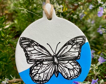 Butterfly Clay Ornament | Butterfly Decoration | Illustration | Hand Drawn | Butterfly | Spring | Easter | Mother's Day | Valentine's Day