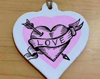 Heart Clay Ornament | Heart Decoration | Illustration | Hand Drawn | Love | Spring | Easter | Mother's Day | Valentine's Day | Gift