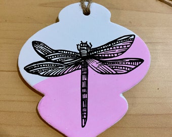 Dragonfly Clay Ornament | Dragonfly Decoration | Illustration | Hand Drawn | Dragonfly | Spring | Easter | Mother's Day | Valentine's Day