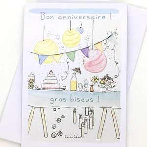 3 Cartes Anniversaire jour de Fête