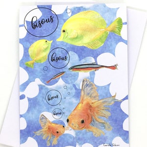 3 Cartes des Poissons Bisous