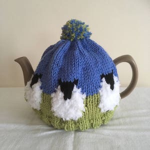 Hand Knit Sheep Tea Cosy for 2 cup &  6  cup pot in Merino Wool