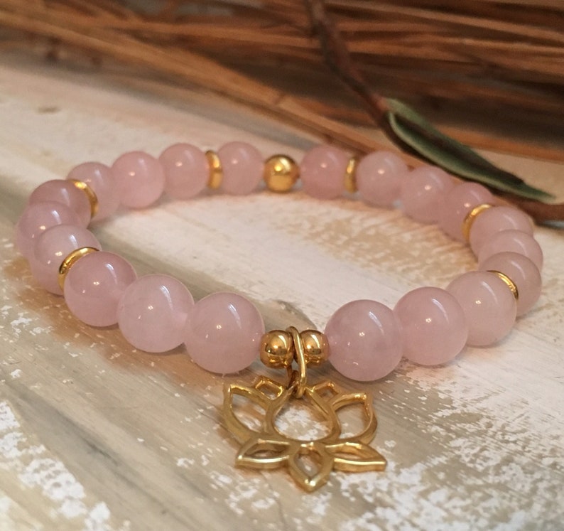 Buy Rose Quartz Crystal Bracelet Healing Gemstone Jewelry Fertility