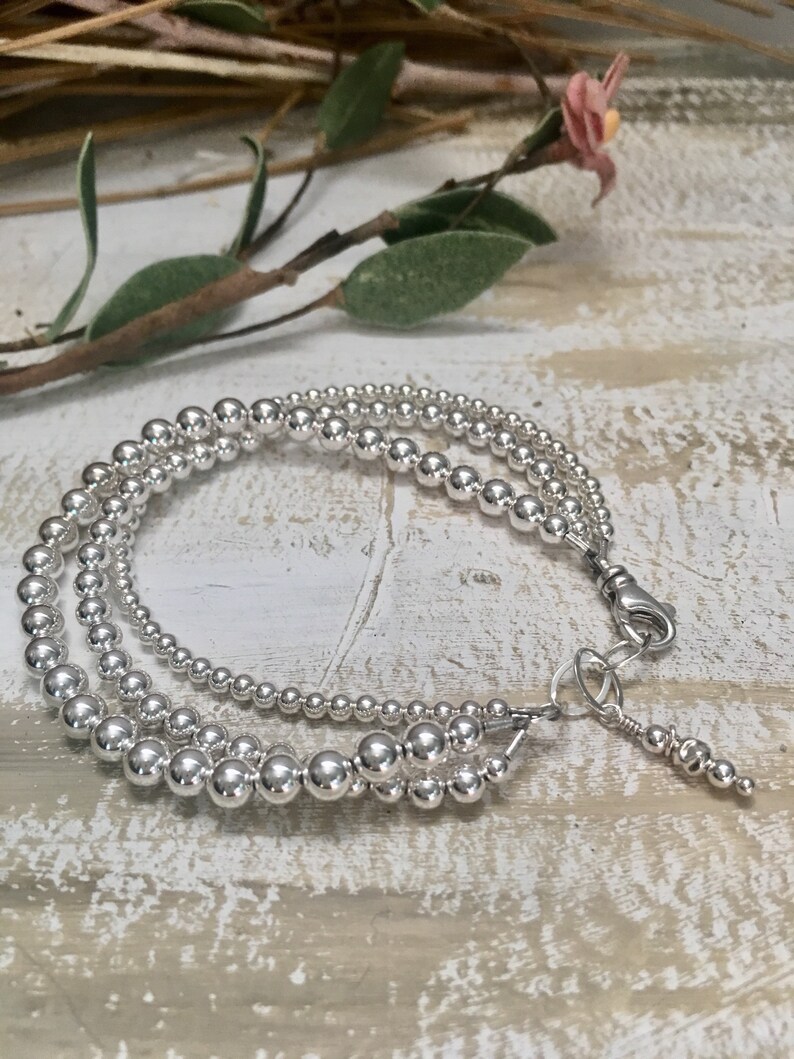 Sterling Silver Triple Strand Bracelet Heirloom Jewelry Etsy