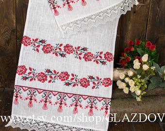 Besticktes Ukrainisches Ruschnyk - Leinen Hochzeitstuch