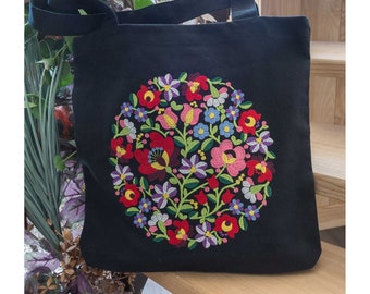 Ukrainian Embroidered Tote Bag – Traditional Floral Design