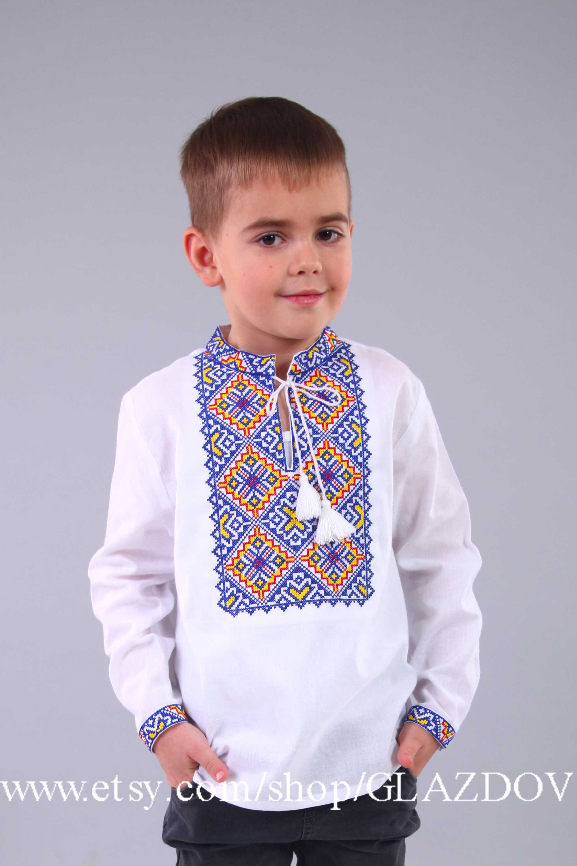 Ukrainian Embroidered Shirt for Boys vyshyvanka White Etsy