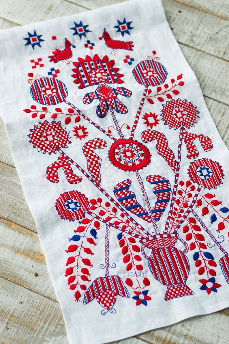 Ukrainian Traditional Embroidered Rushnyk Etsy