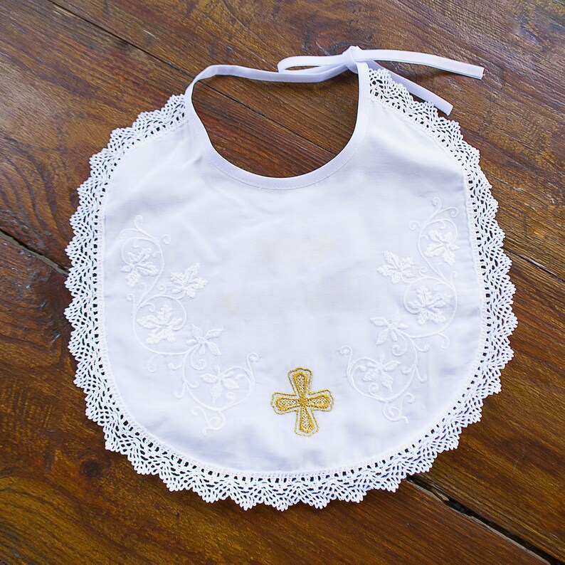 Personalized Baptism Baby Bib / Christening Bib / Embroidered Etsy