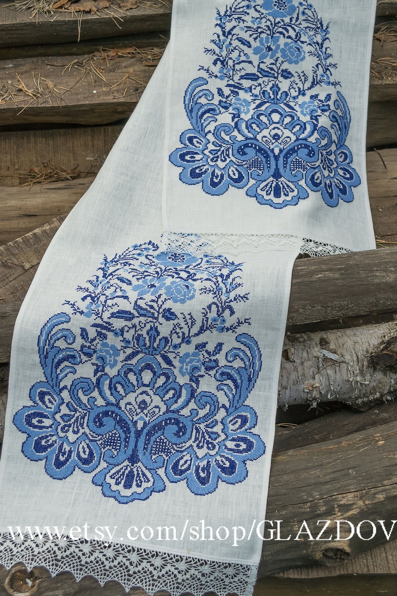 Ukrainian Traditional Embroidered Rushnyk Wedding Towel Etsy