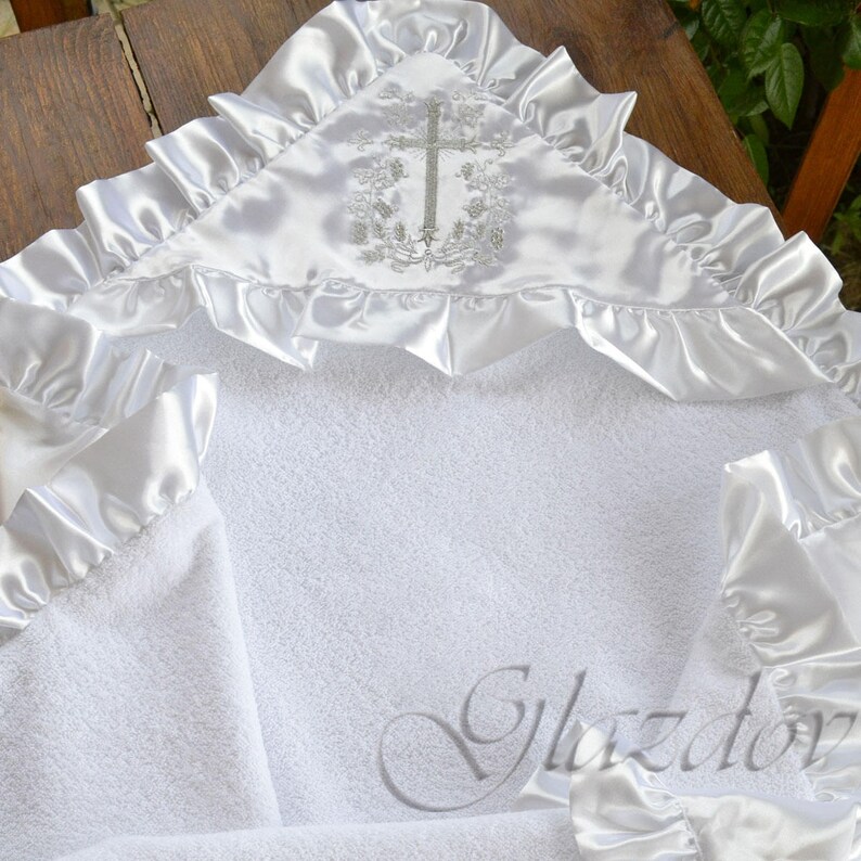 Baby christening blanket with an embroidered cross Etsy