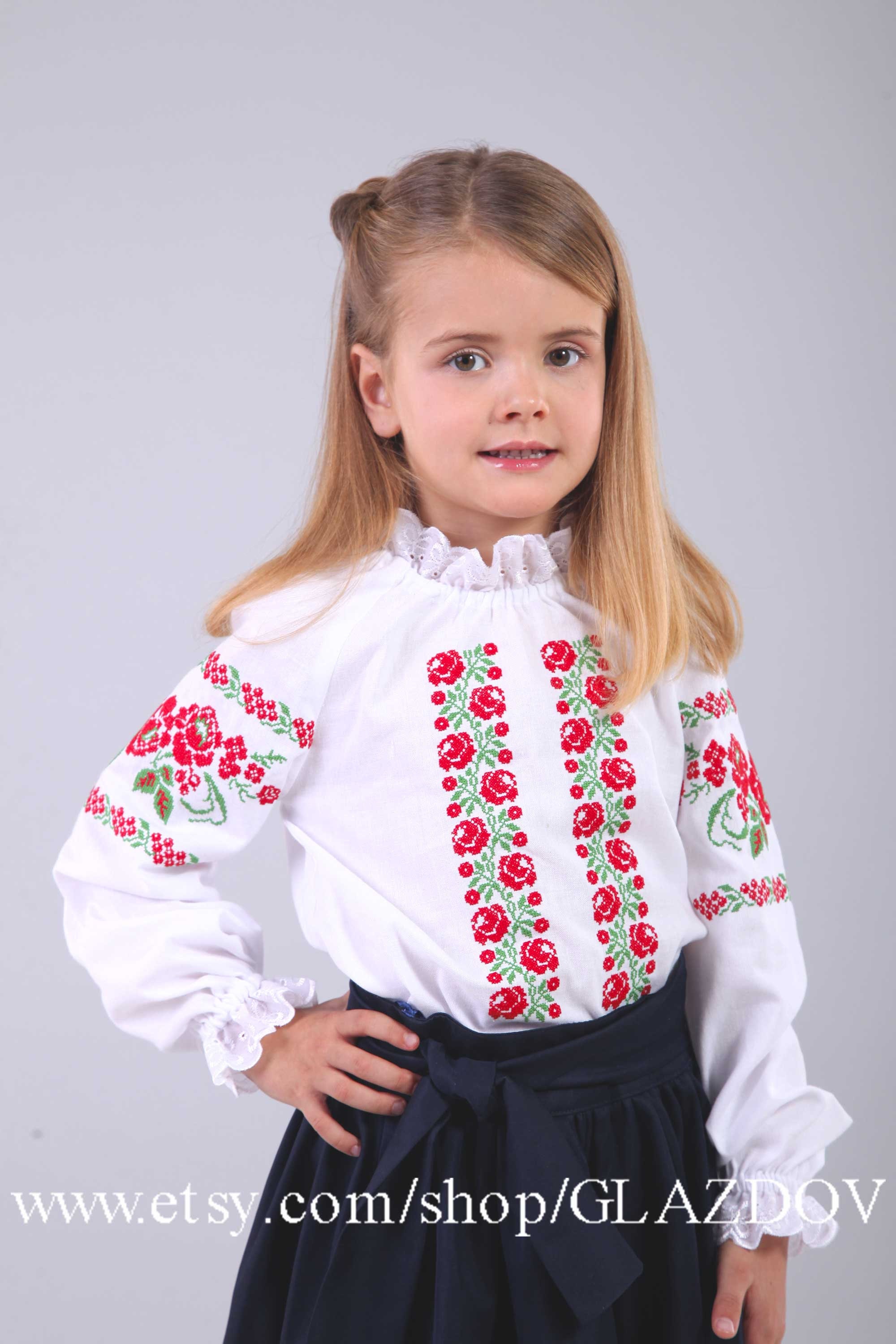 Kids Ukrainian Blouse Embroidered Cotton Blouse Cotton 100% - Etsy