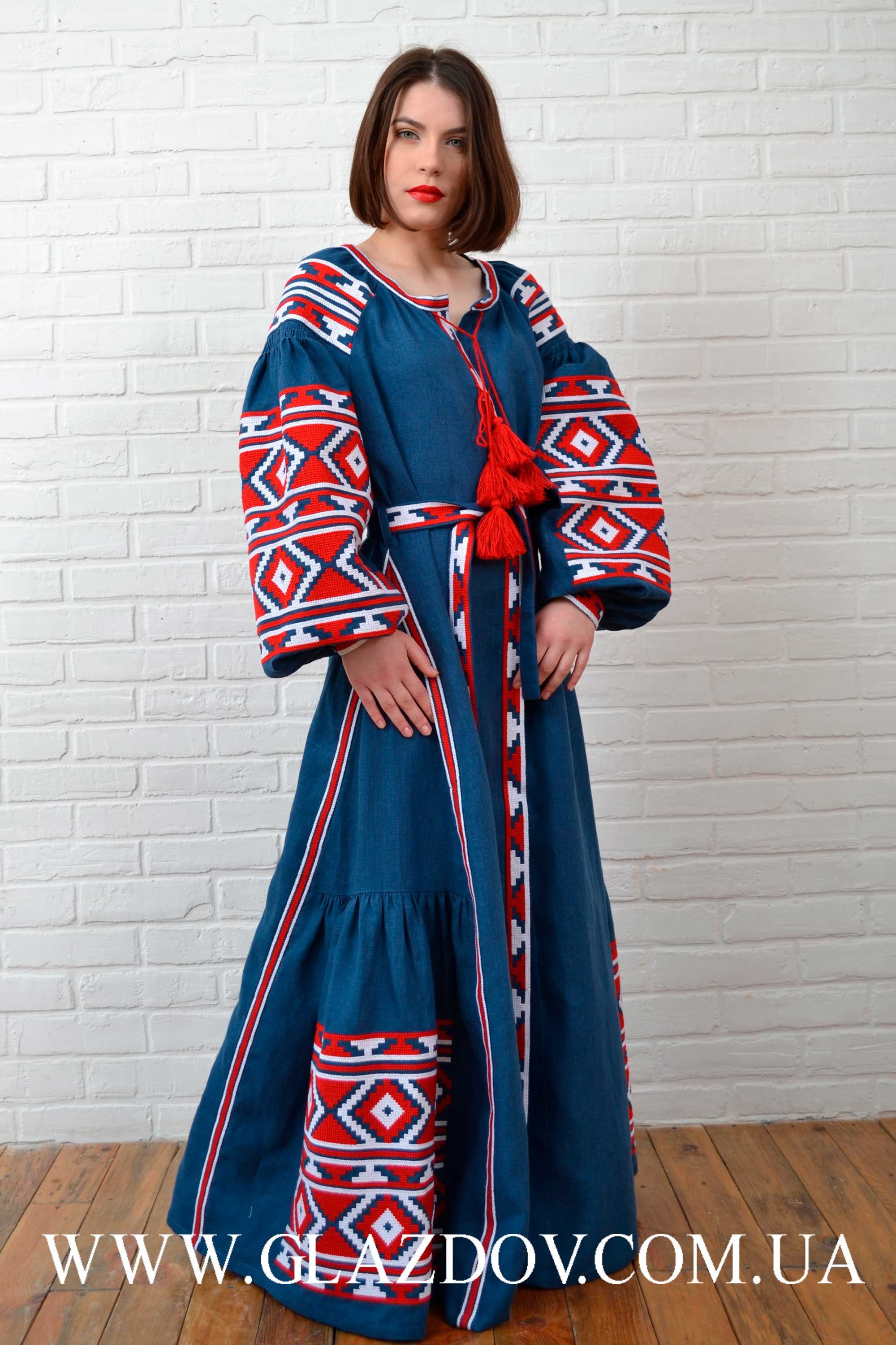 Ukrainian embroidered maxi dress linen 100 Etsy