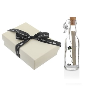 1st First Paper Wedding Anniversary Gift Personalised Message in a Bottle with Gift Box image 1