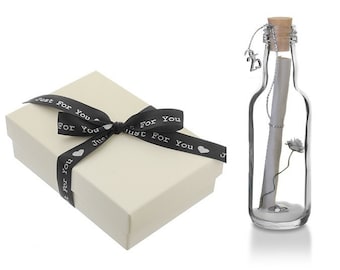 25th Wedding Anniversary Gifts, Personalised Message in a Bottle, Silver Wedding Anniversary