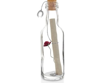 Personalised Wedding Invitations Message in a Bottle Gift with Box | Available in 4 Rose Colours