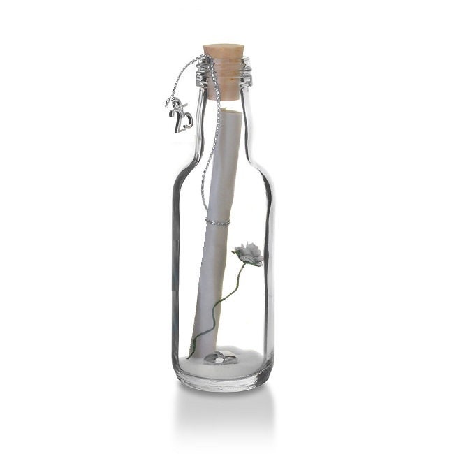Silver 25th Wedding Anniversary Gift 25 Year Anniversary Unique Personalised Message In A Bottle Keepsake Silver 25th Wedding Anniversary Gift 25 Year Anniversary Unique Personalised Message In A Bottle Keepsake