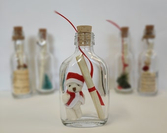 Personalised Message in a Bottle Christmas Keepsake Gift for Teacher, Teaching Assistant, Carer