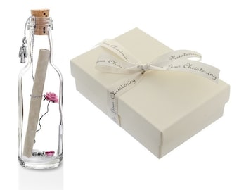 Christening Gifts for a Girl, Personalised Gifts, Message in a Bottle with Gift Box