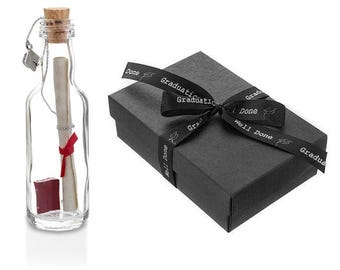 Personalised Graduation Gift | Message in a Bottle Keepsake with Gift Box