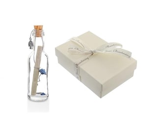 Personalised Christening Gifts for Boys Message in a Bottle with Gift Box